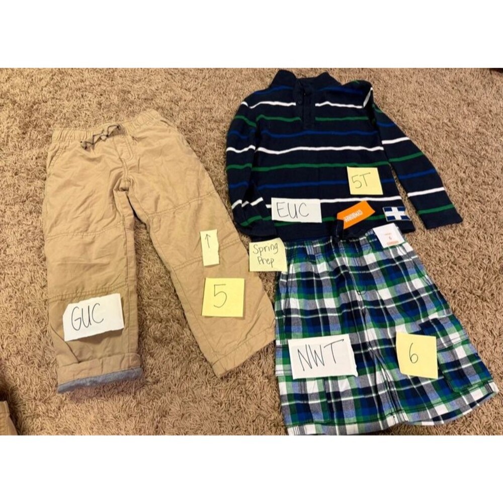 Gymboree Spring Prep line 5T/6 shorts quarter zip and pants--navy and green
